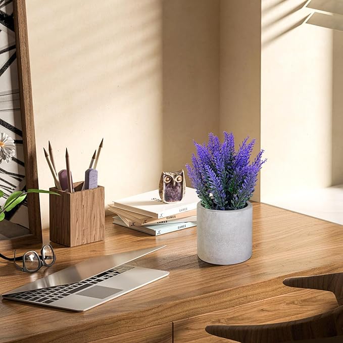 lavender desk plant Artificial lavender Plant With Stonepot
