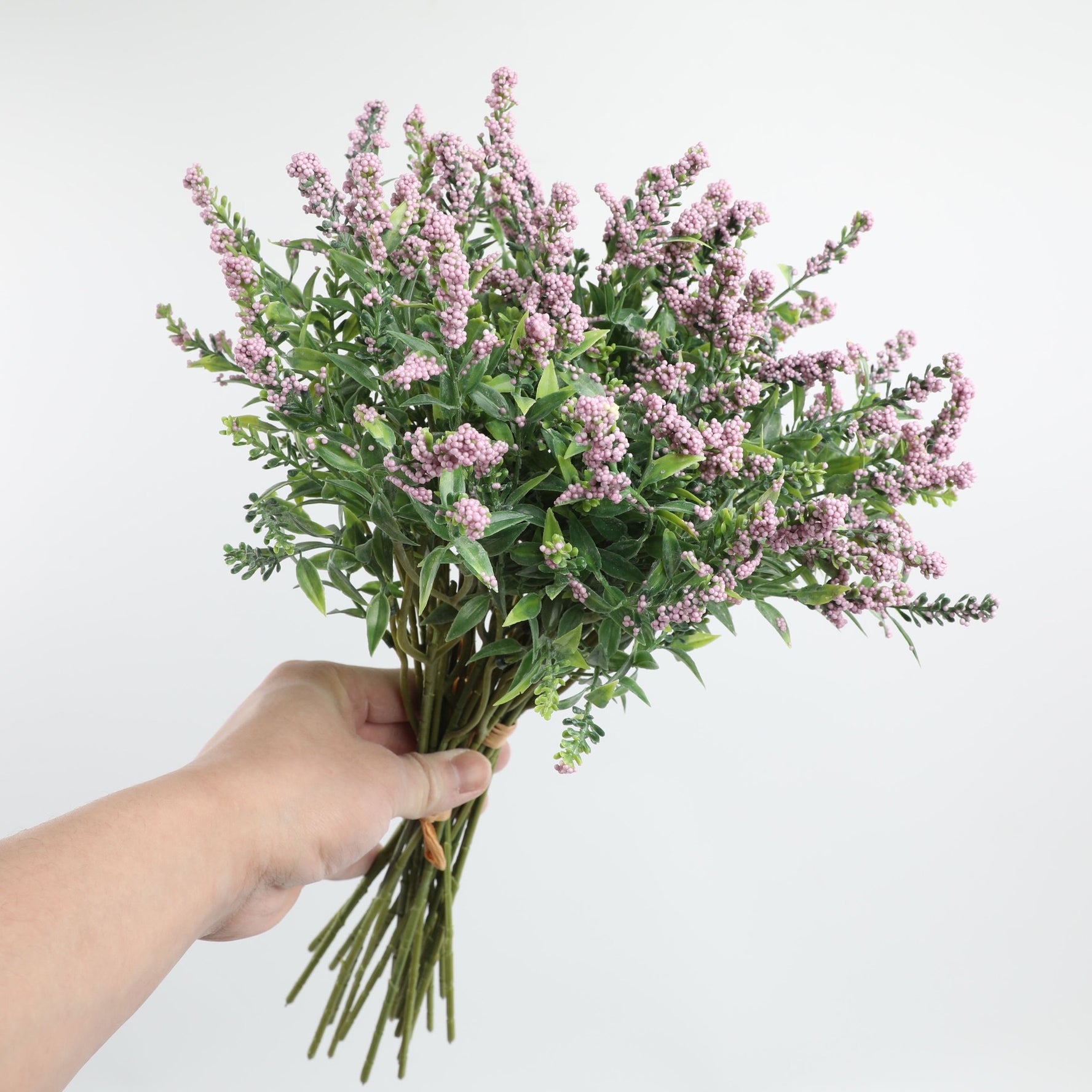 Real Touch Lavender Artificial Flower - Light Pink (14 inch, Pack of 12, Flower Bunch)