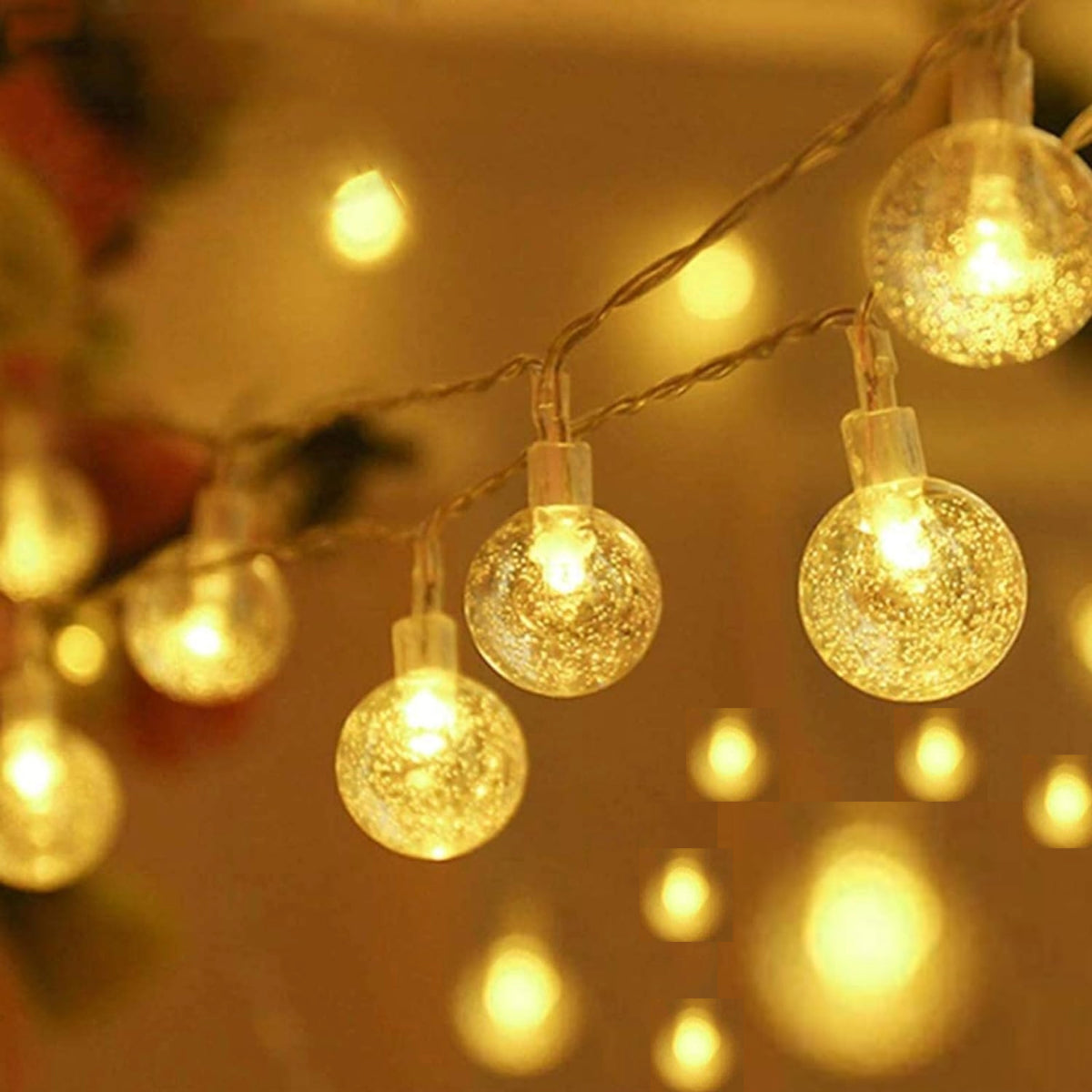 20 LED Crystal Ball LED String Fairy Light - 5 Mtr ( Warm White )