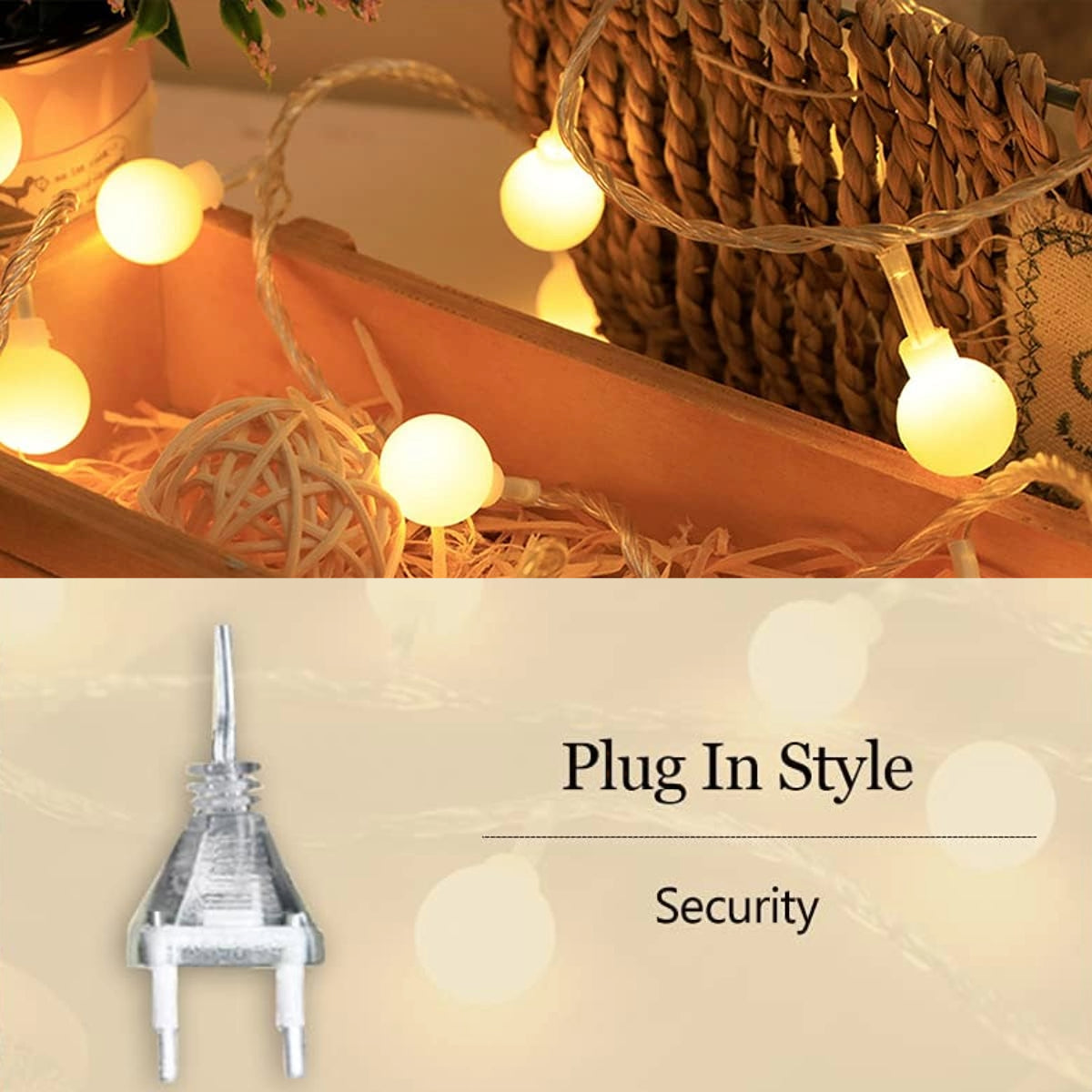 20 LED Milky Ball LED String Fairy Lights - 5 Mtr ( Warm White )