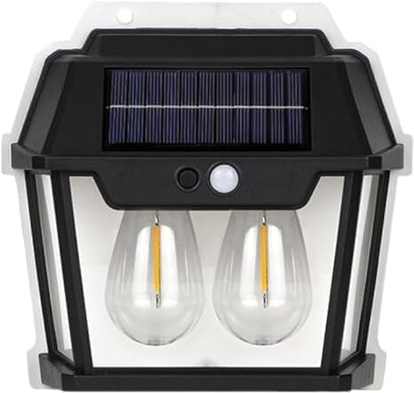 Solar Powered Outdoor Wall LED Lamp With Motion Sensor ( Black )
