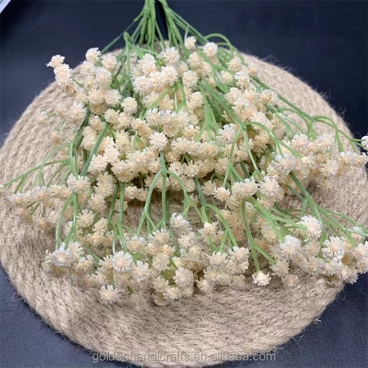 Artificial Baby Breath Real Touch Flower - Creme (20 inch , Pack of 4, Flower Bunch)