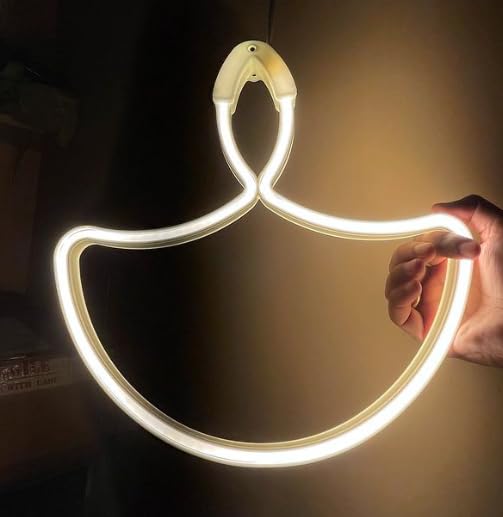Plug in Diya Shape LED Neon light ( Warm White )