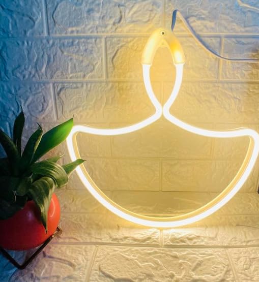 Plug in Diya Shape LED Neon light ( Warm White )