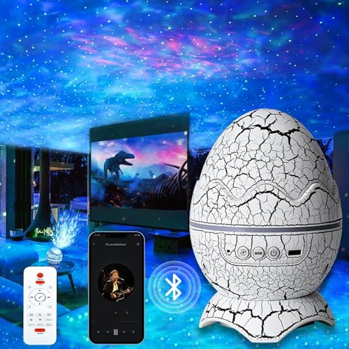 Dinosaur Egg Shape Galaxy Star Projector Night Light - White