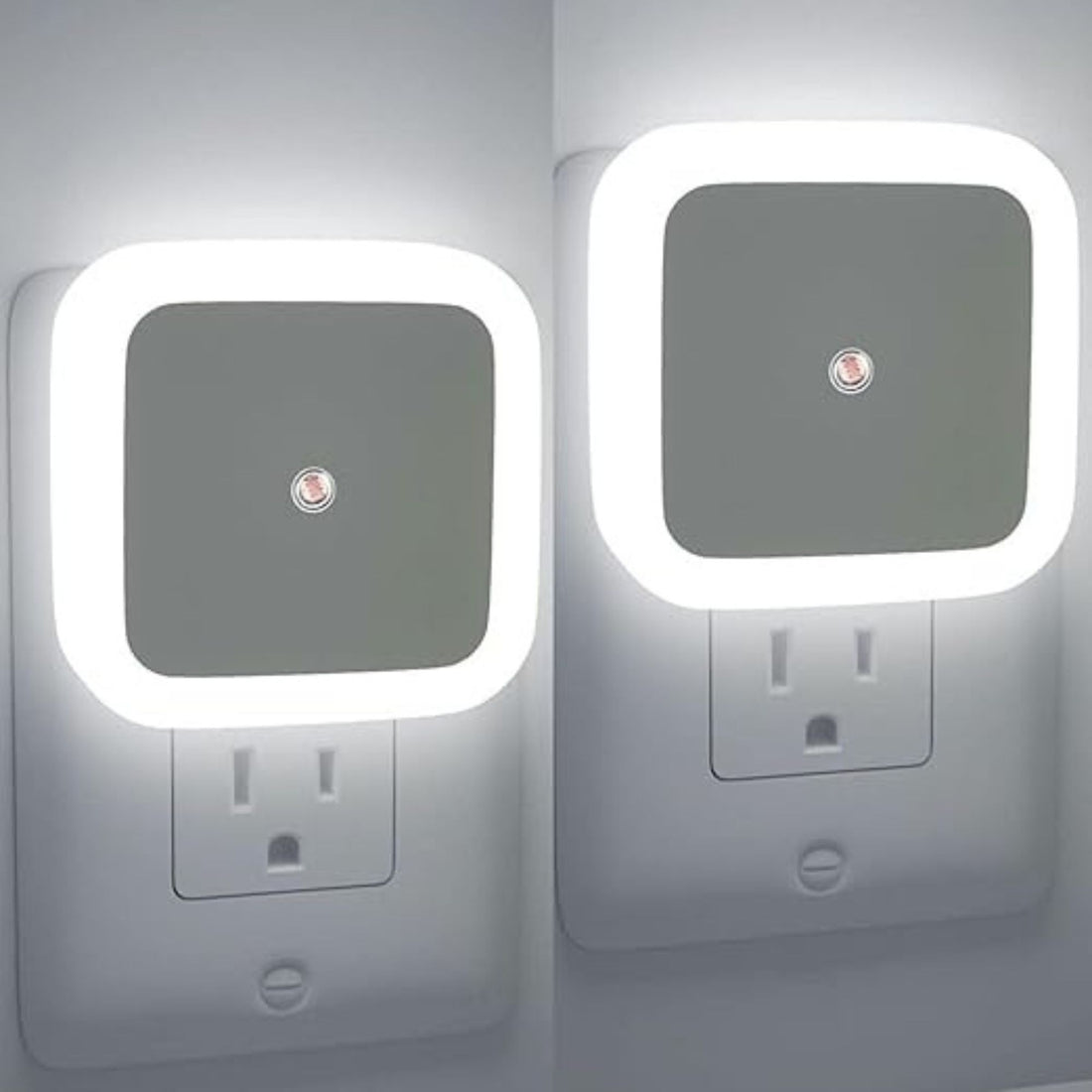 Plug-in LED Night Light With Auto Dusk-To-Dawn Sensor- 2pc ( Square, Cool White )