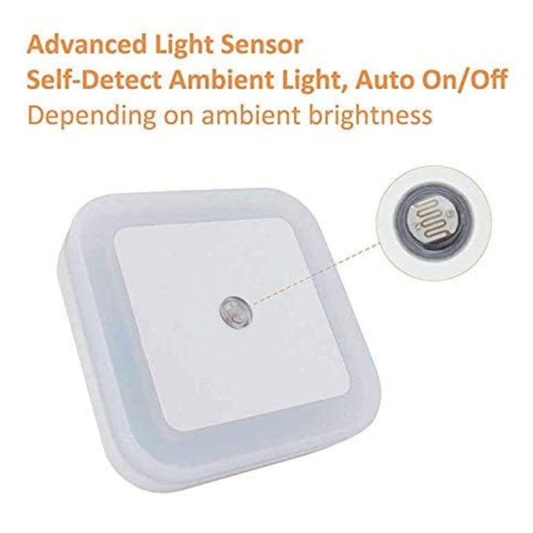 Plug-in LED Night Light With Auto Dusk-To-Dawn Sensor- 2pc ( Square, Cool White )