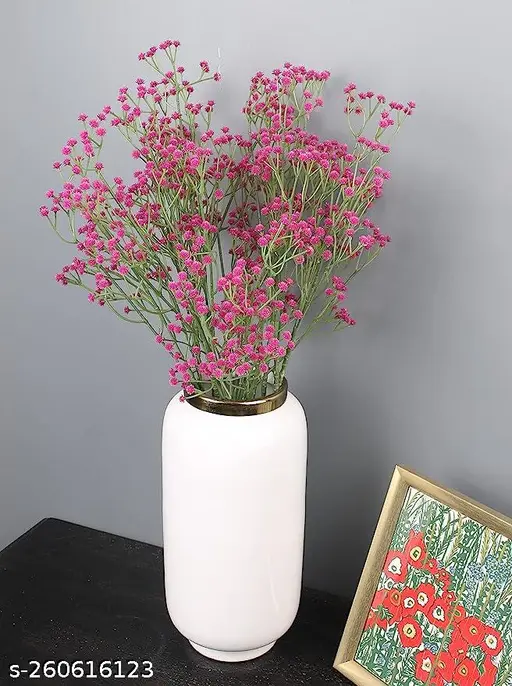 Artificial Baby Breath Real Touch Flower - Dark Pink(20 inch , Pack of 4, Flower Bunch)