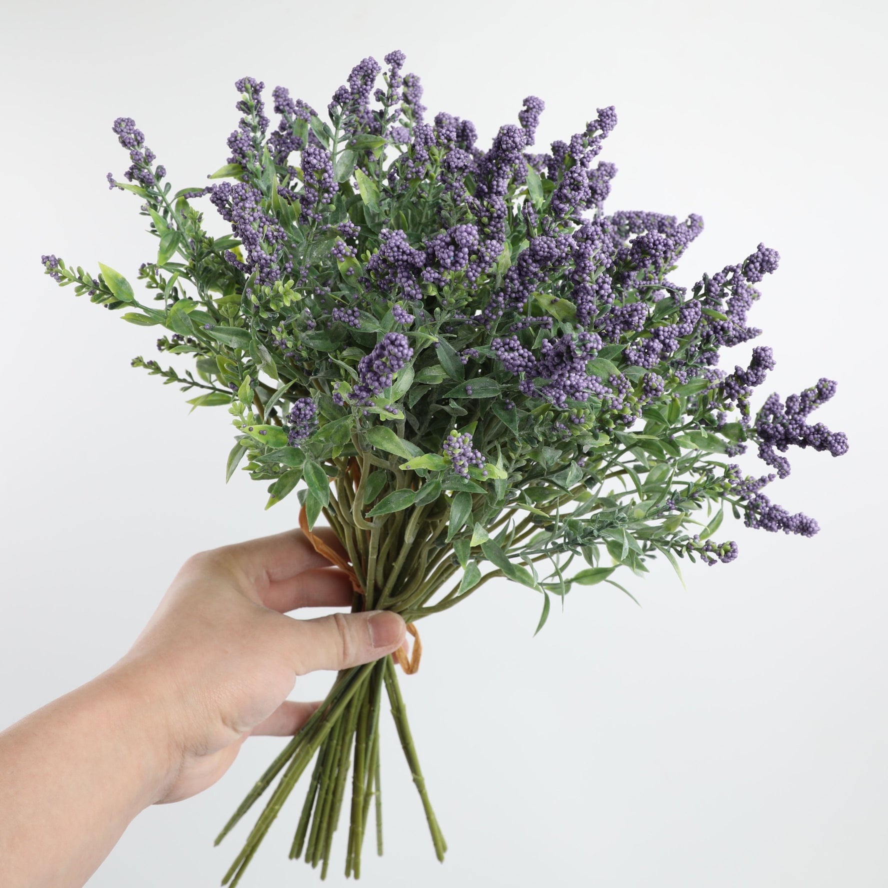 Real Touch Lavender Artificial Flower - Purple (14 inch, Pack of 12, Flower Bunch)
