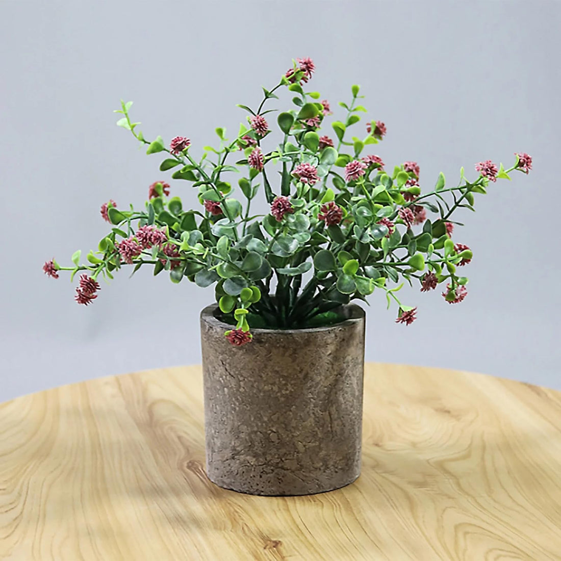 Artificial BB Breath Flower With Stonepot - Red