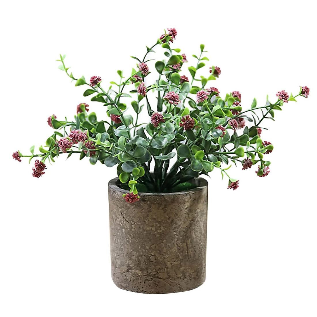 Artificial BB Breath Flower With Stonepot - Red
