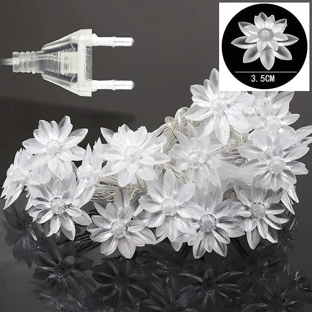 14 LED Silicone Lotus Flower String Lights - 3 Meter ( Warm White )