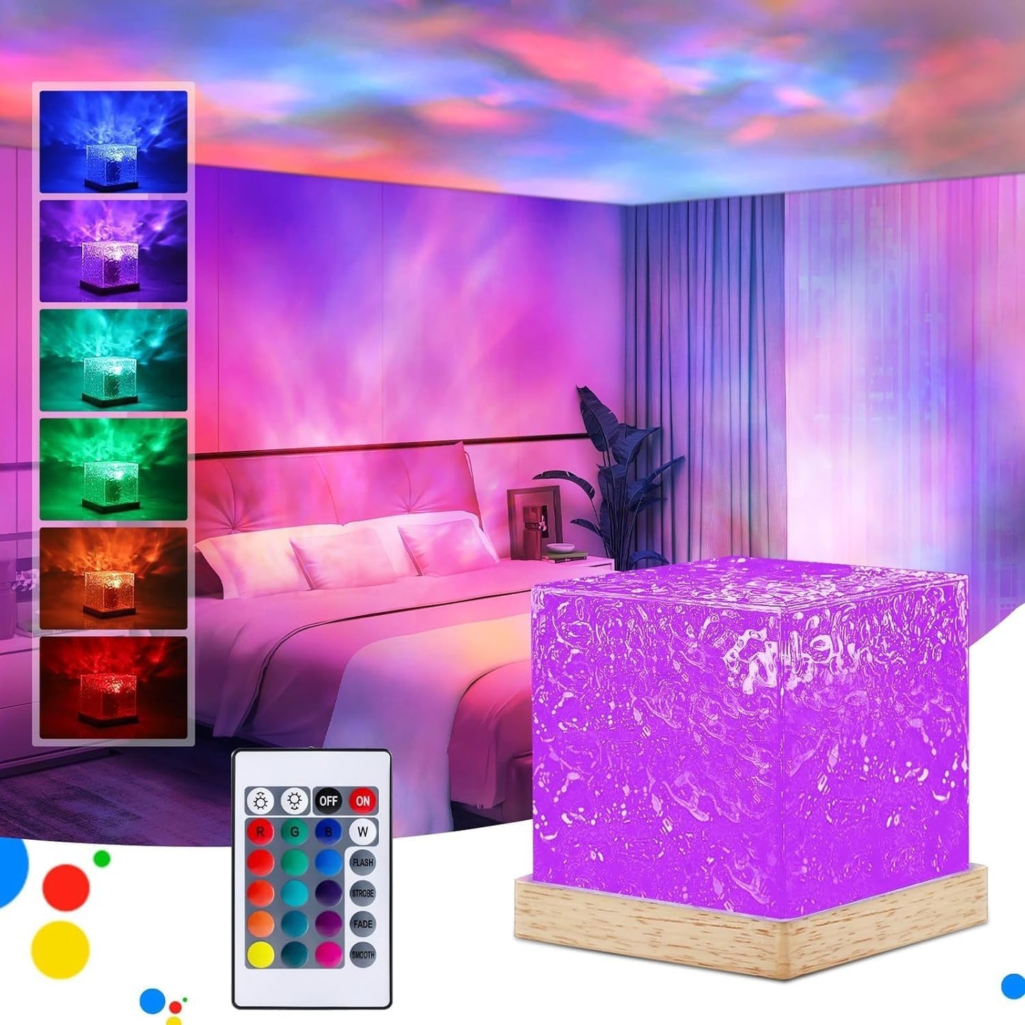 Mini Ocean Wave Projector Light With Remote - Transparent