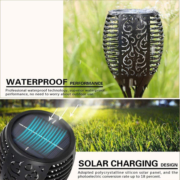 Solar Flame Mashaal Torch Outdoor Garden Light Waterproof LED (Pack of 2)
