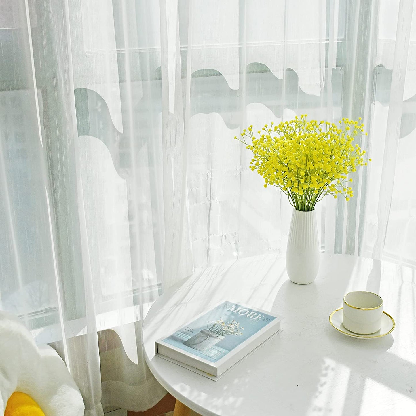 Artificial Baby Breath Flowers - Yellow (20 inch, Pack of 5, Flower Bunch)