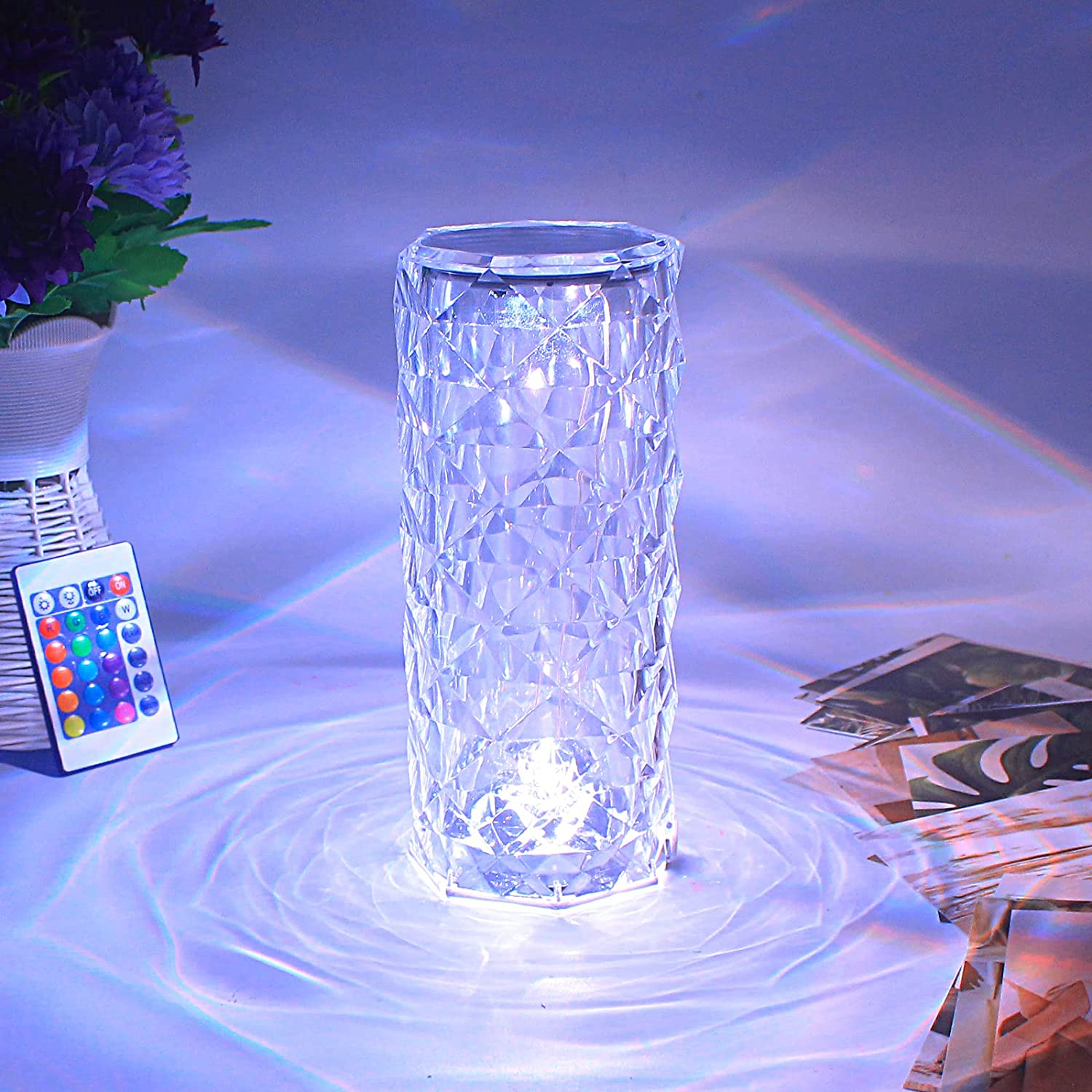 Crystal Table Lamp 16 Color Changing With Remote (8.6 inch )