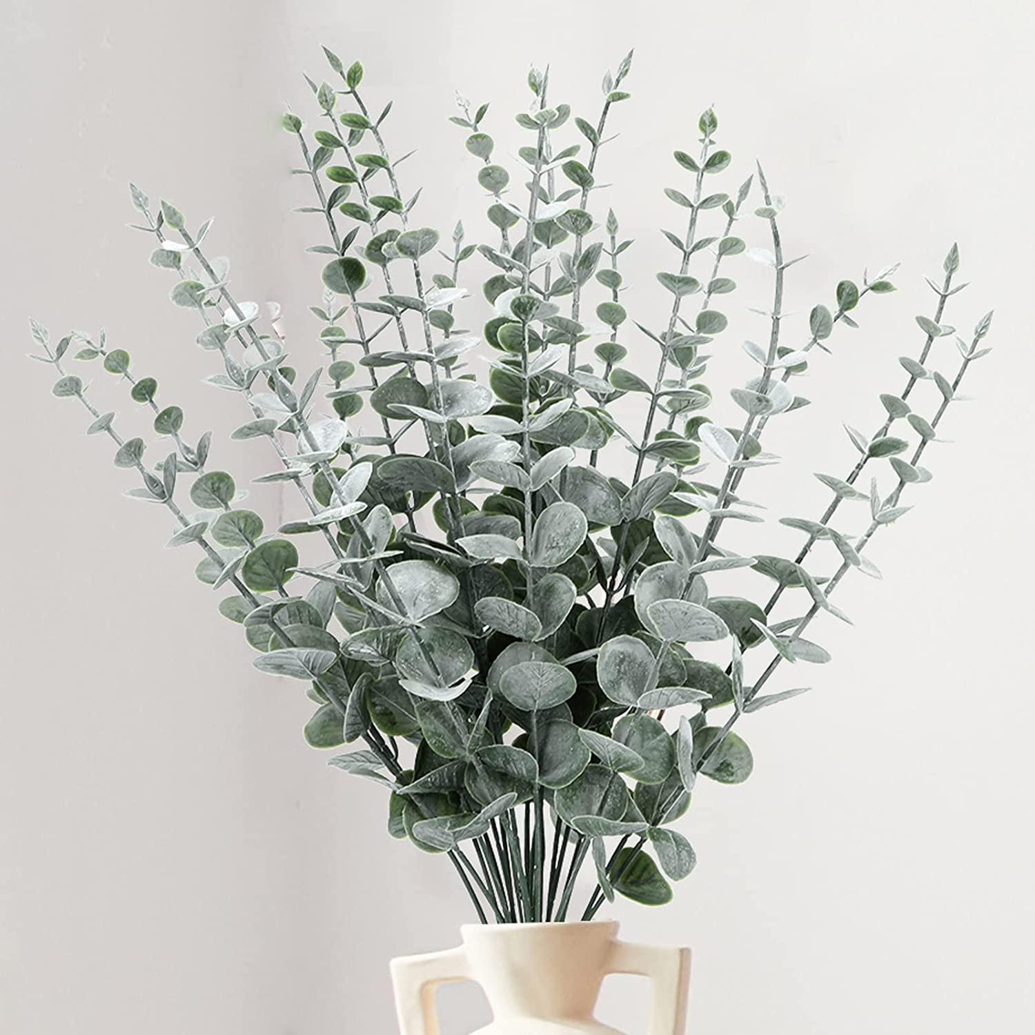 Eucalyptus Stems Decor Artificial Leaves - Green ( 16 inch, 24pc Bunch)