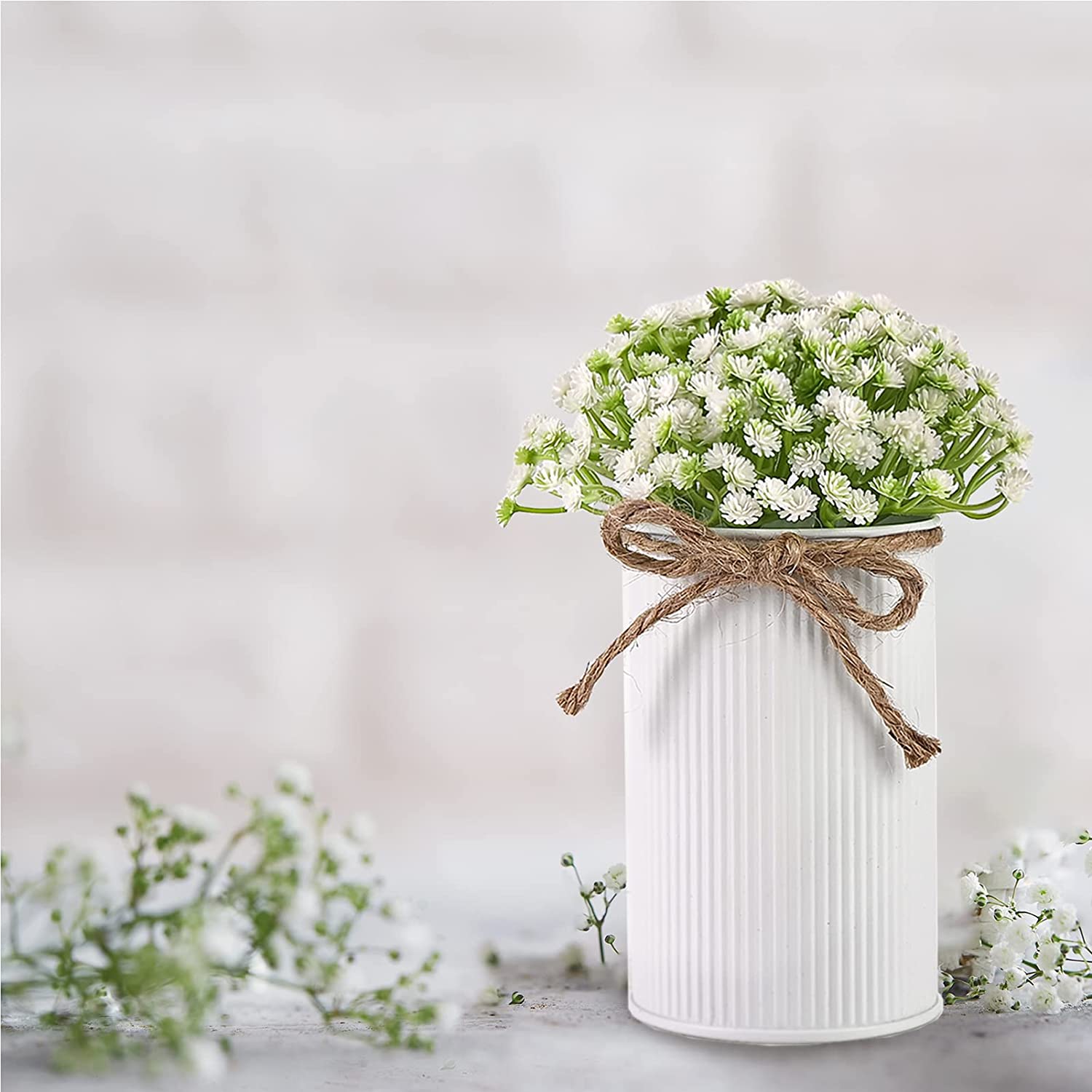 Artificial Baby Breath Real Touch Flowers - White (20 inch, Pack of 4, Flower Bunch)