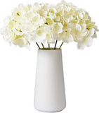 Xergy Hydrangea flower 5 Pcs Artificial Real Touch Faux Flower with Height 13'' Cream white 5 pcs for Vases DIY Wedding Bouquets Centerpieces Floral Party Tables Home Decorations ( White )