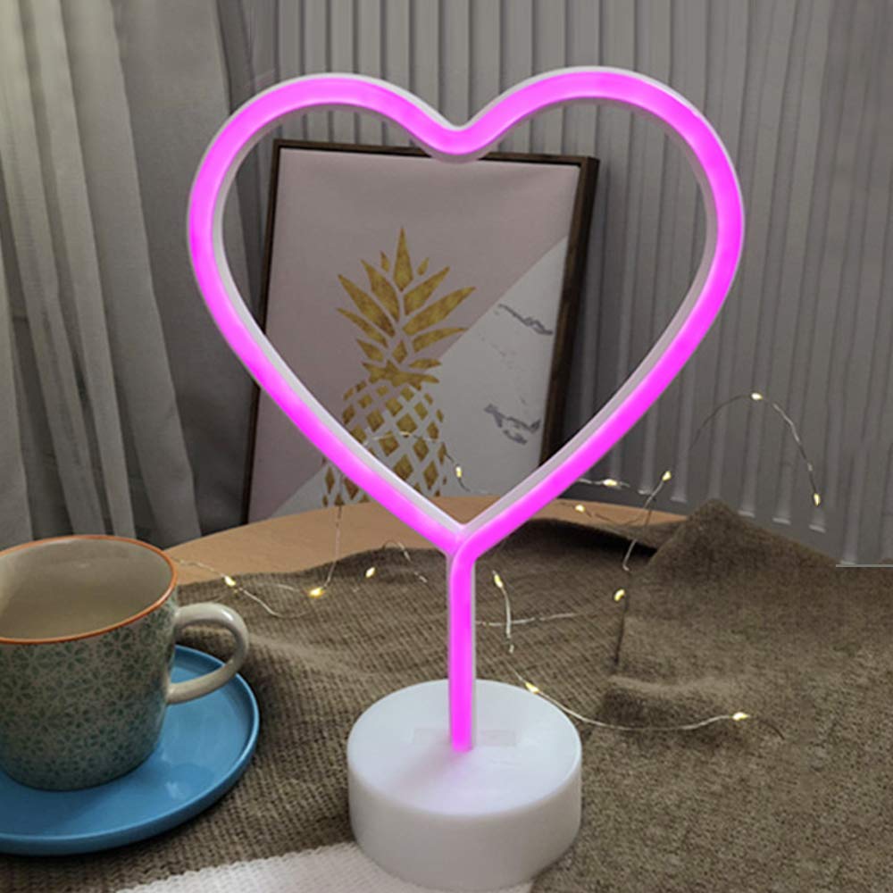 Heart Shaped Neon Light - Pink