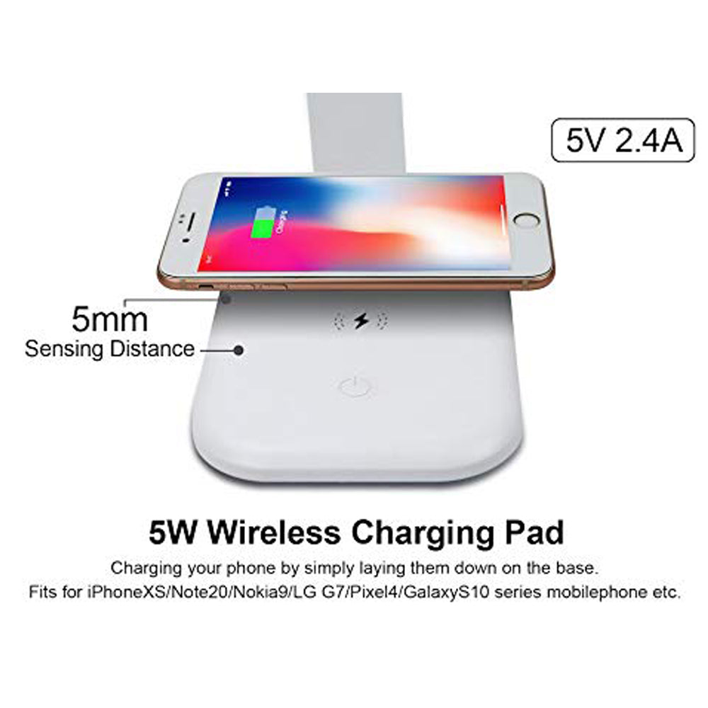 LED Desk Lamp With Wireless Charger & Touch Control - (White)