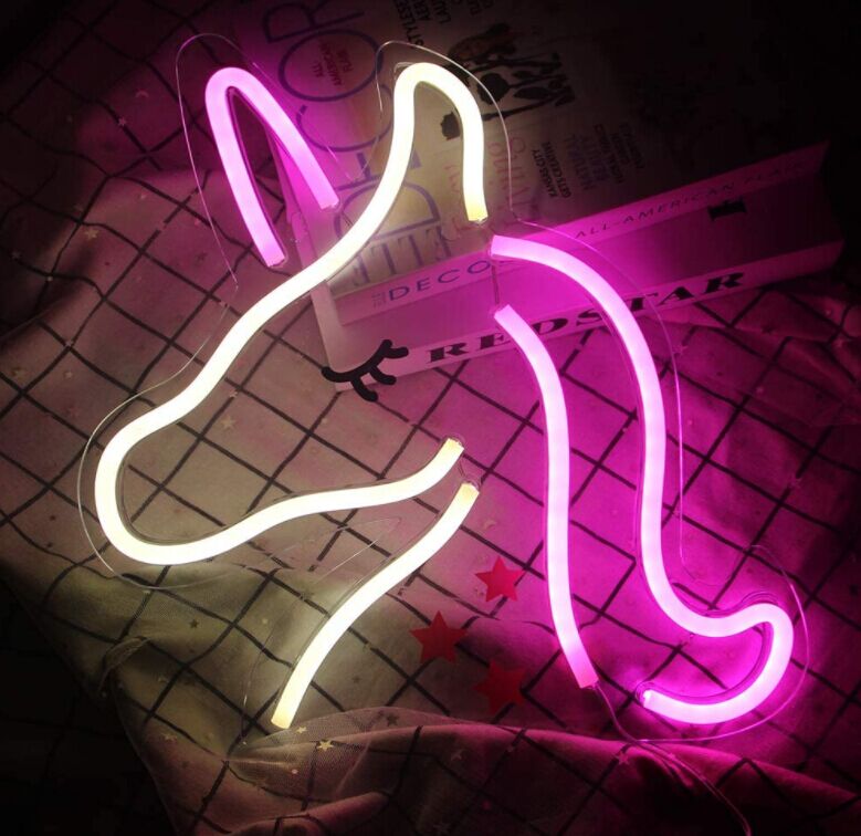 Unicorn Shaped Neon Wall Light - (Pink )