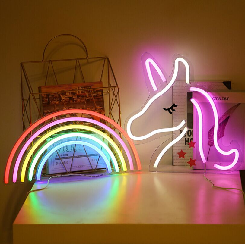 Unicorn Shaped Neon Wall Light - (Pink )