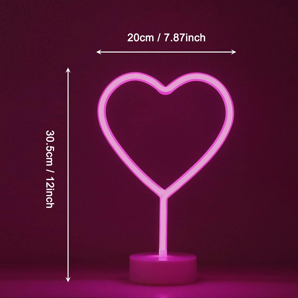 Heart Shaped Neon Light - Pink