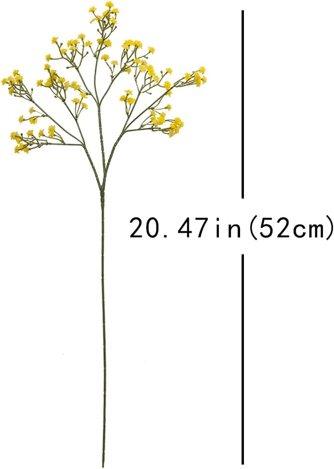 Artificial Baby Breath Flowers - Yellow (20 inch, Pack of 4, Flower Bunch)
