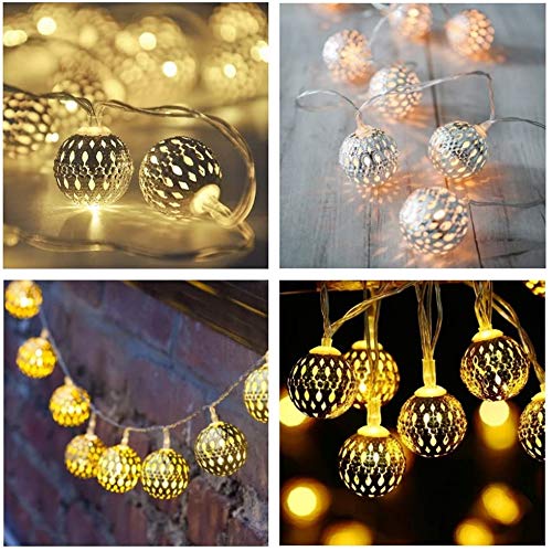 Solar 20 LED Moroccan Balls Shaped String Lights (4.5 Mtr ) Warm White