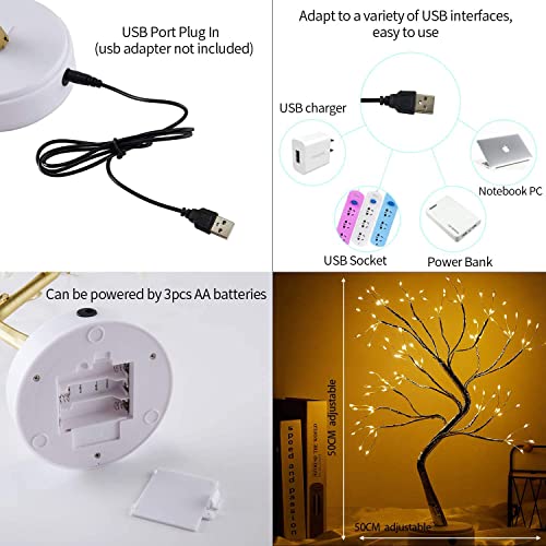 108 LED Bonsai Tree Light Table Lamp - 20 inch ( Gold )