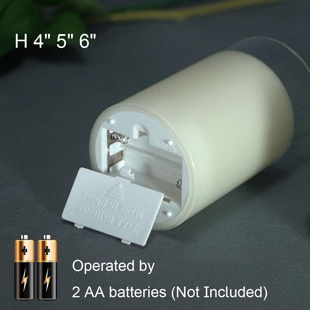 Acrylic Battery Operated Flameless Led Candles With Remote (Set of 3,White )