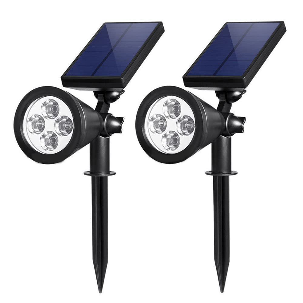 Solar Spotlights Outdoor Lights - Cool White (Pack of 2)