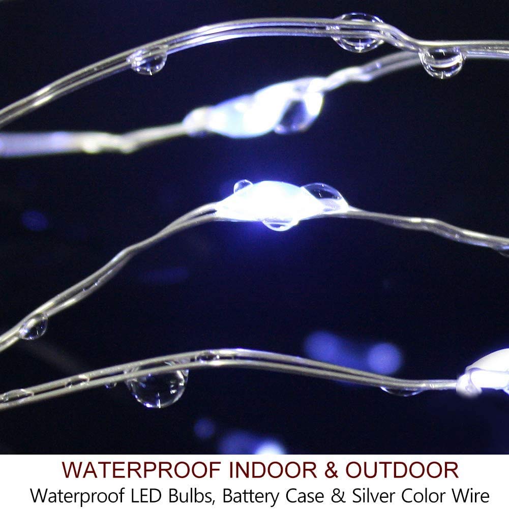 Battery Powered Copper Wire LED String Lights 10 Meter -  ( Cool White )