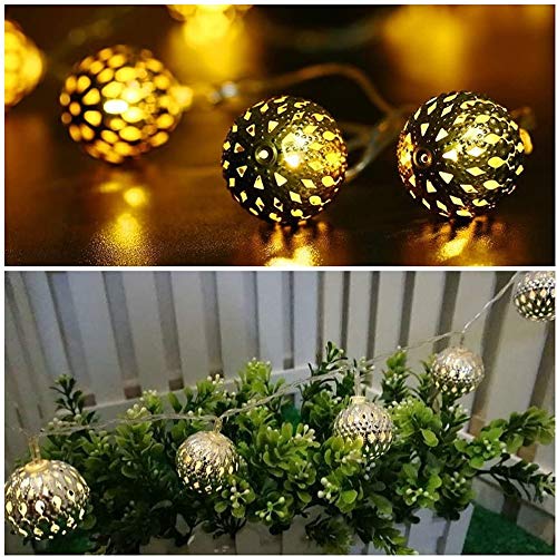 Solar 20 LED Moroccan Balls Shaped String Lights (4.5 Mtr ) Warm White