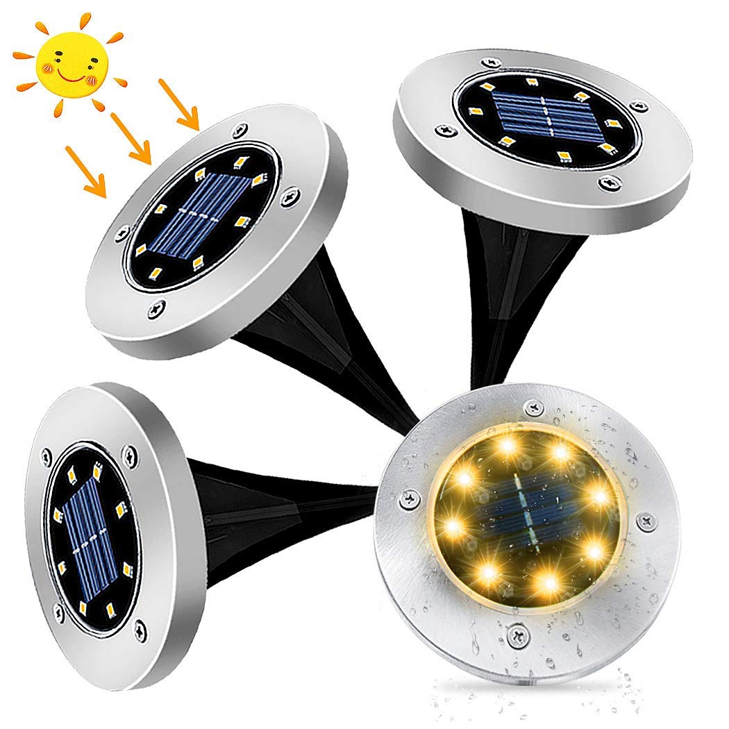 Solar Powered LED Deck Lights (Pack of 4)