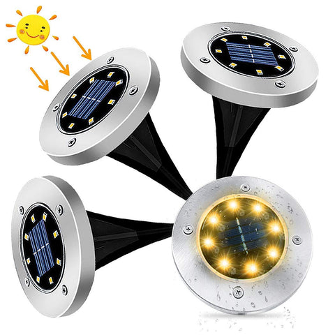 Solar Ground Lights, LED Solar Powered Deck Lights (Pack of 4)