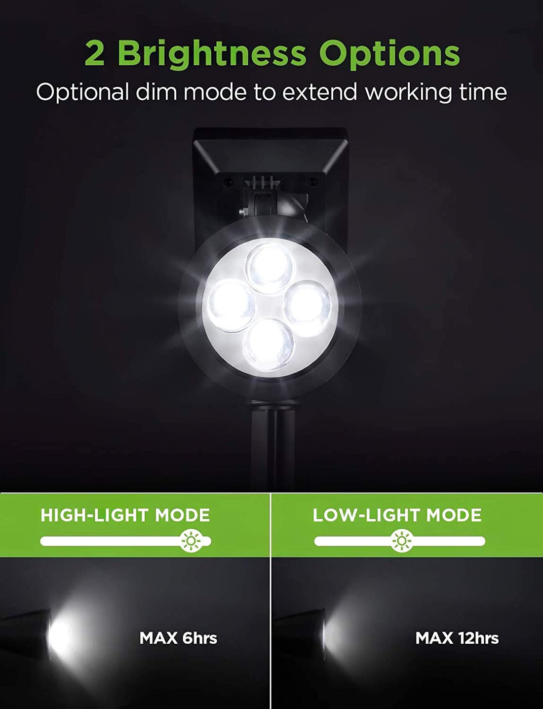 Solar Spotlights Outdoor Lights - Cool White (Pack of 2)