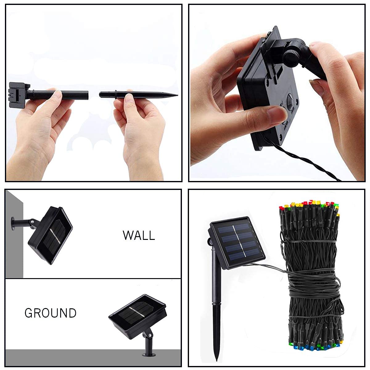 120 LED Solar Powered LED String Light - 12 Mtr ( Multicolor )