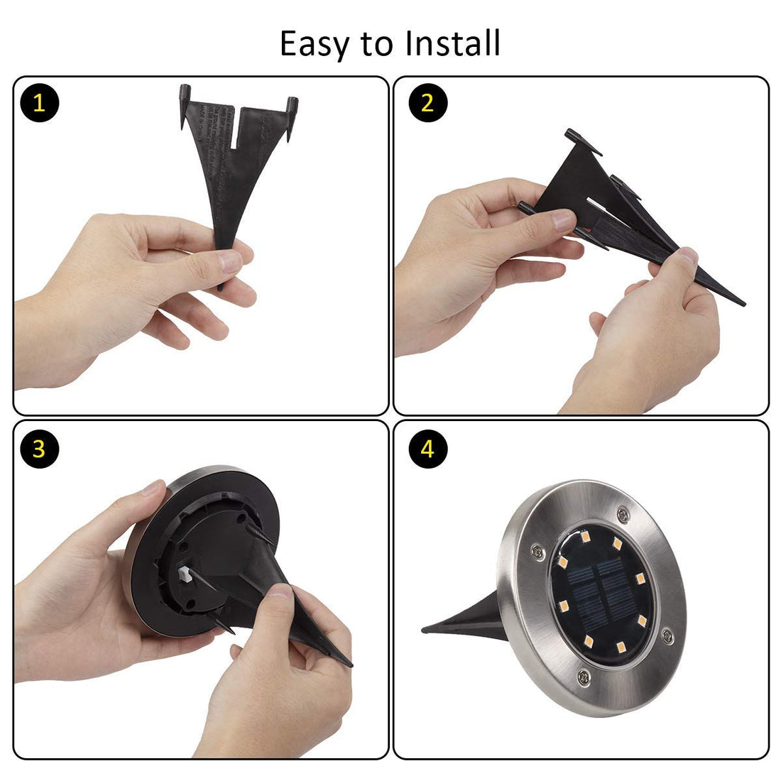 Solar Powered LED Deck Lights (Pack of 4)