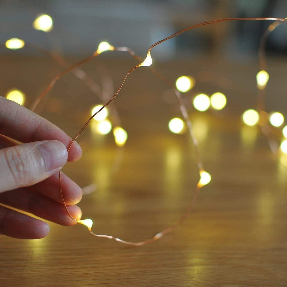 Battery Powered Copper Wire LED String Lights 10 Meter - ( Warm White )