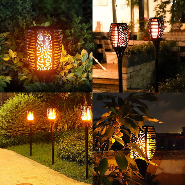 Solar Flame Mashaal Torch Outdoor Garden Light Waterproof LED (Pack of 2)