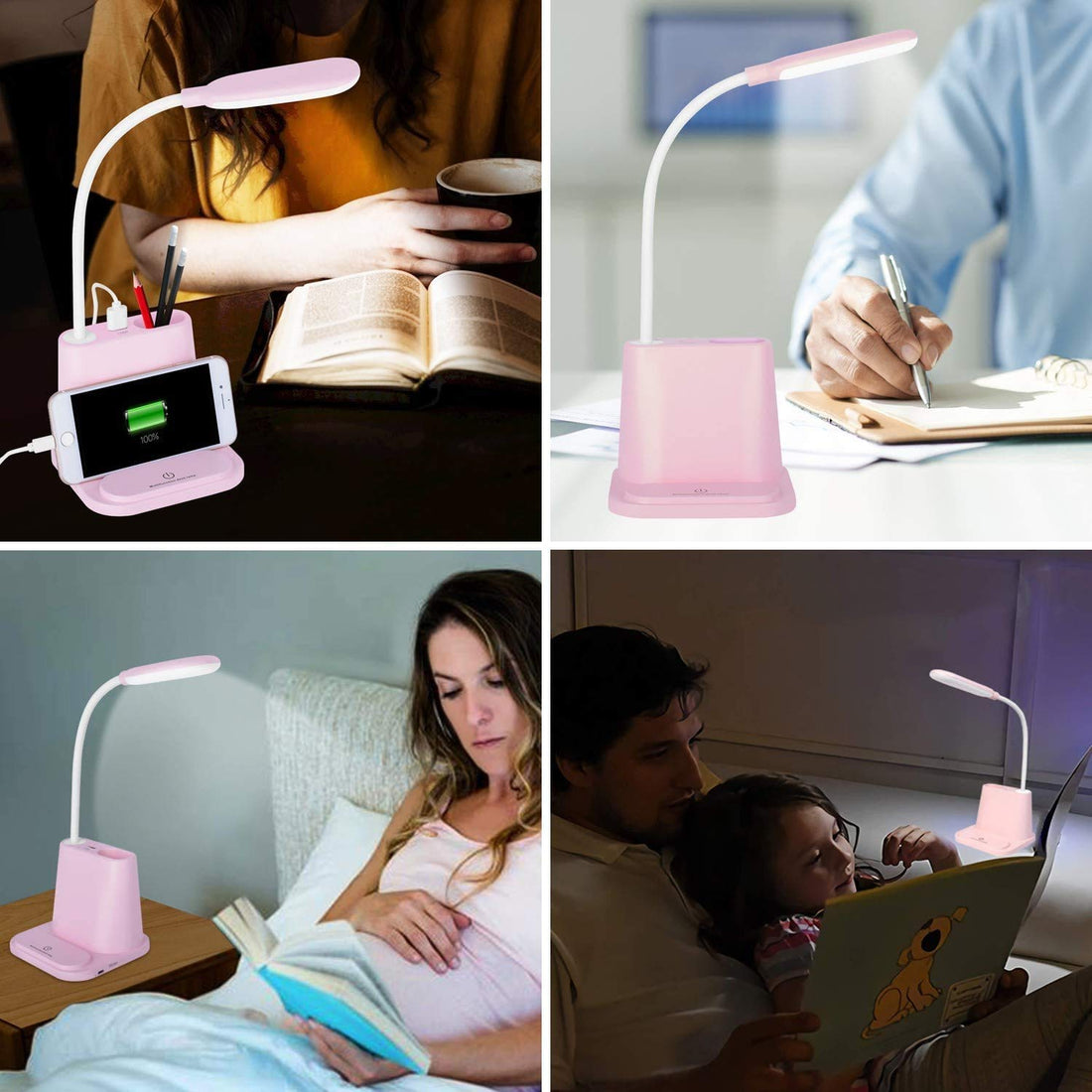 Multifunctional LED Table Lamp ( 12.8 inch,Pink )