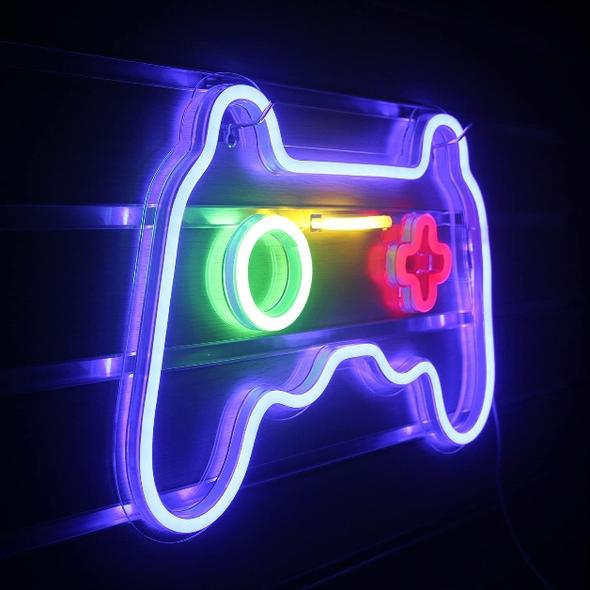 Game Controller Shaped Neon Wall Light ( Multicolor )