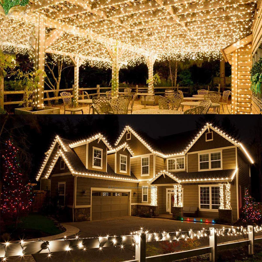 120 LED Solar Powered Led String Light - 12 Mtr (Warm White)