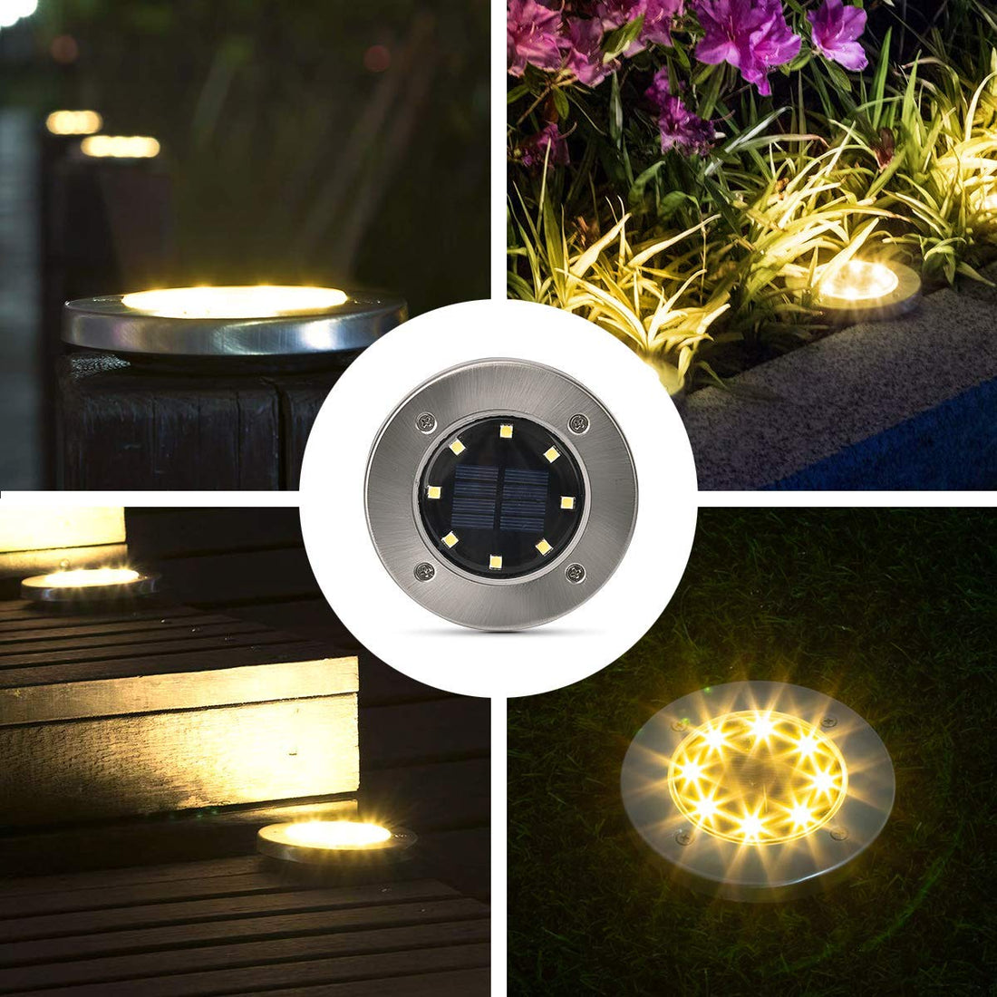Solar Powered LED Deck Lights (Pack of 4)