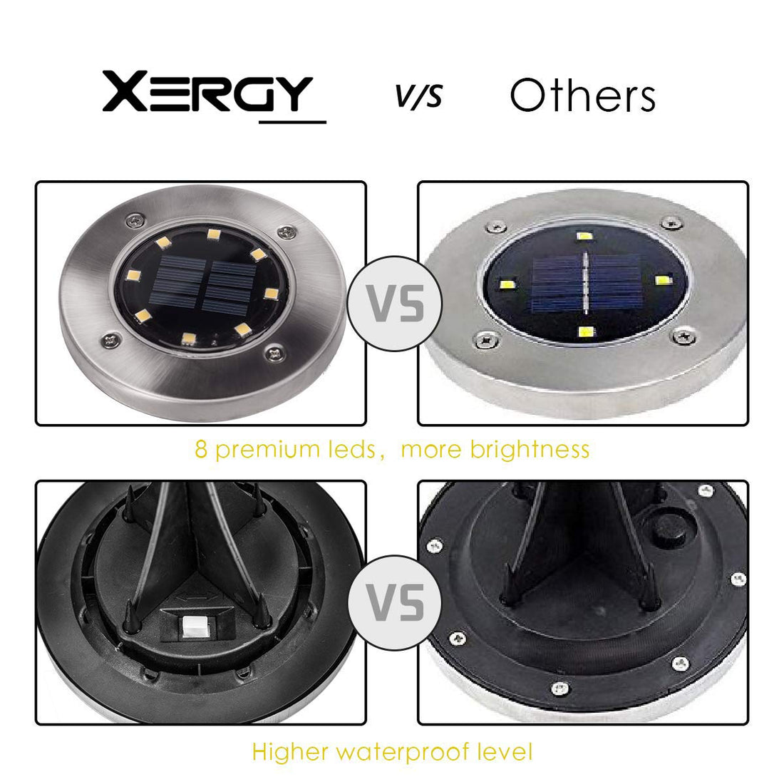 Solar Powered LED Deck Lights (Pack of 4)