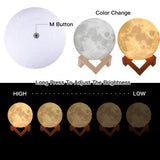 3D Moon Lamp 10 cm with Touch Control 2 Colors (Pack of 1)