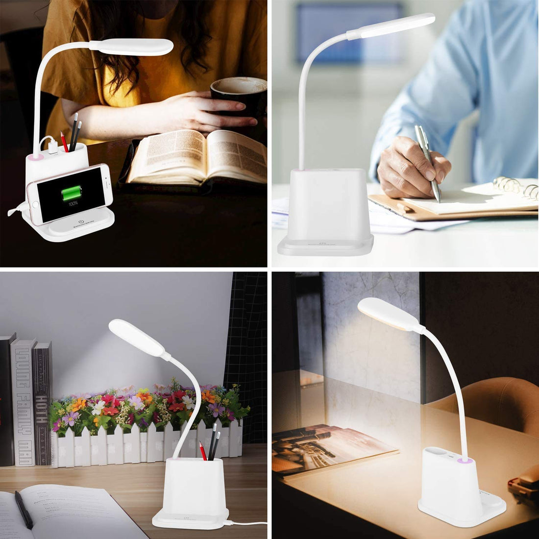 Multifunctional LED Table Lamp ( 12.8 inch, White )