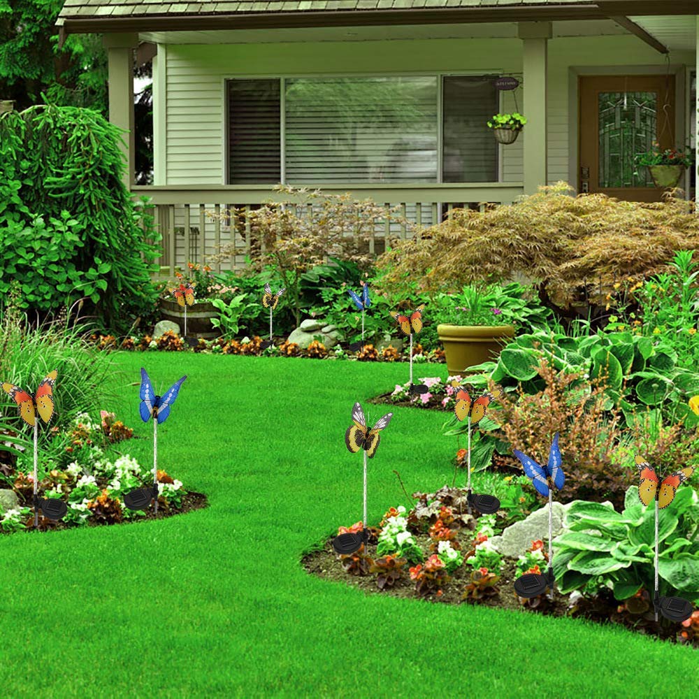 Solar Powered Butterfly Outdoor Lights - Multicolor (Pack of 3)